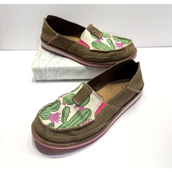 Ariat Women’s Size US 8B Cowgirl Rugged West Cactus Print Cruiser Shoes Suede - Picture 2 of 13